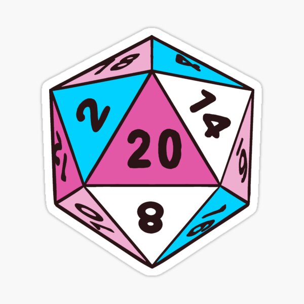 Item preview, Femboy Dice D20 Nat 20 designed and sold by Heartletters.