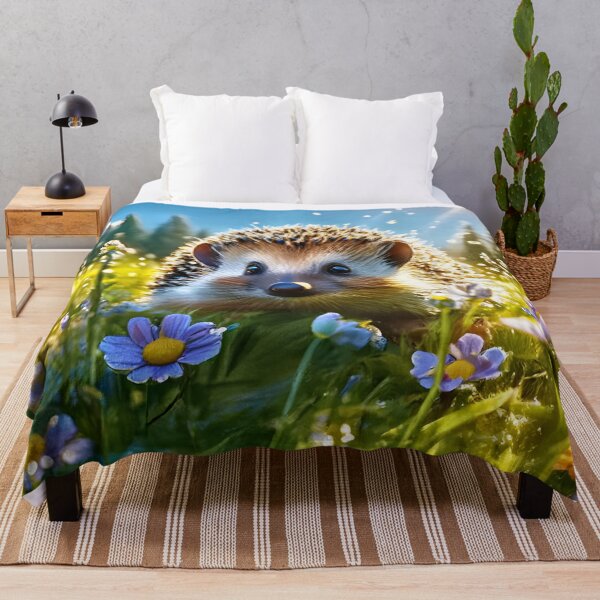 Item preview, A positive hedgehog in a green clearing designed and sold by Olga Nagornaya.