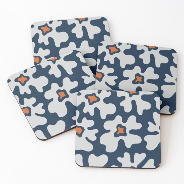 Item preview, Navy White Organic Floral Design designed and sold by ArtMeetsPizza.