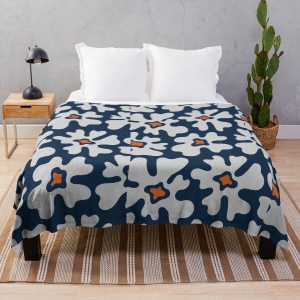 Item preview, Navy White Organic Floral Design designed and sold by ArtMeetsPizza.