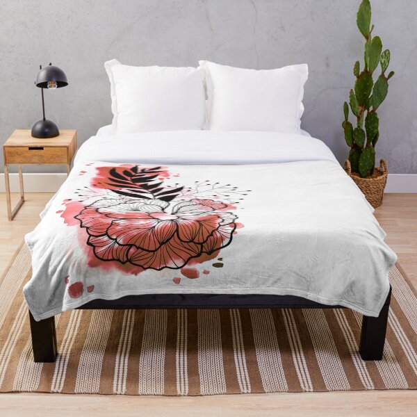 Item preview, Red Watercolor Flower Lea designed and sold by BEATRIZKOBORI.