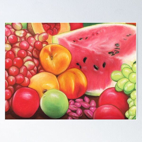 Peaches, Watermelon, Grapes, Apples...Fruit Still Life Poster