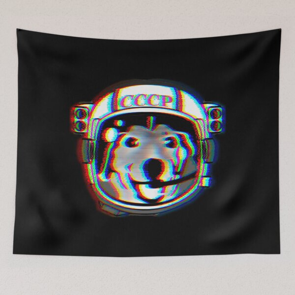 Item preview, Space dog Laika - Russian first dog in space - Glitch effect  	 designed and sold by ljslabxlyv71.