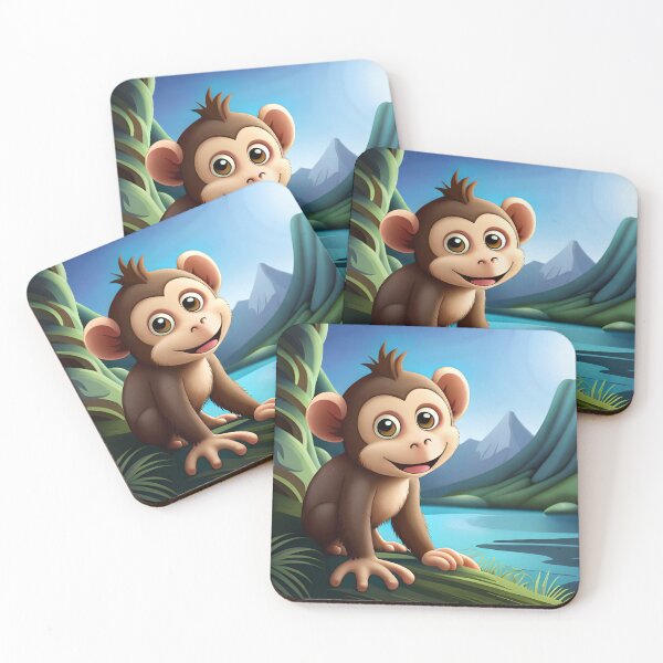 Item preview, Curious Baby Monkey Canvas designed and sold by StickerStudio27.