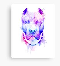 Pit bull Watercolor, Pit bull Artistic, Pit bull Colorful Canvas Print