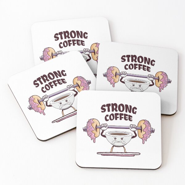 Item preview, Funny Coffee Cup Weightlifting Donut dumbbells designed and sold by HandicraftArt.