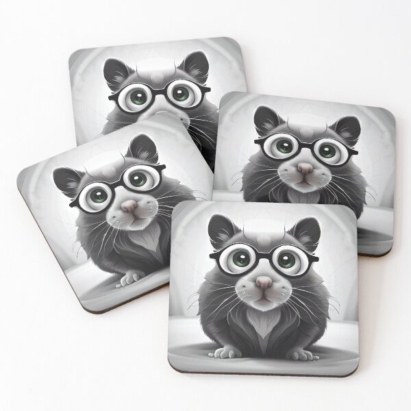 Item preview, Hamster Style: Canvas of a Playful Rodent with Glasses designed and sold by StickerStudio27.