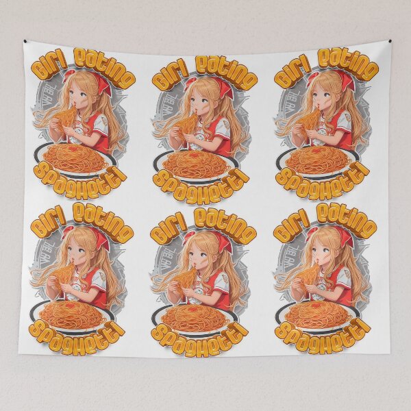 Item preview, Girl Eating Spaghetti 2023 designed and sold by Graficolandia.