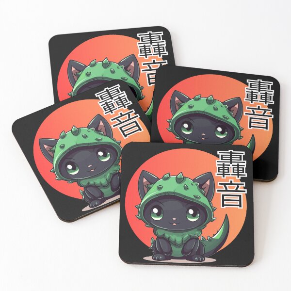 Item preview, Japanese Kawaii Black Cat in Dinosaur Costume designed and sold by LOT7Clothing.