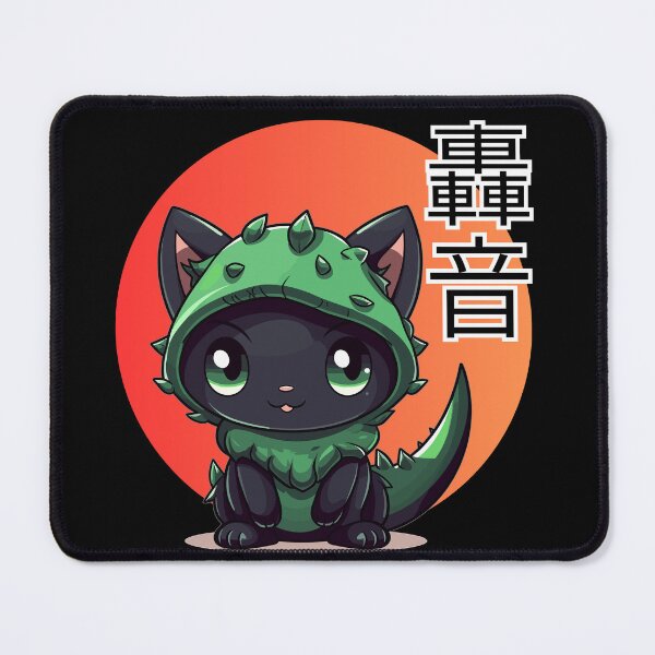 Item preview, Japanese Kawaii Black Cat in Dinosaur Costume designed and sold by LOT7Clothing.