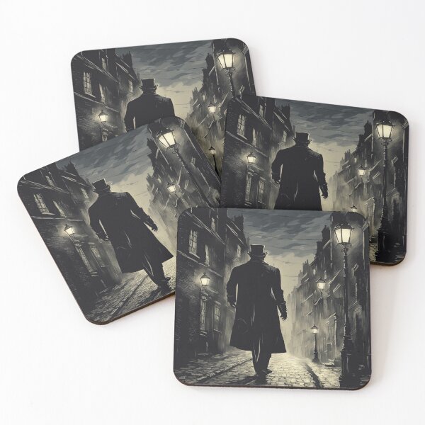 Item preview, Shadowed Pursuit: Artistic Illustration of Jack the Ripper in a Darkened Street designed and sold by BeyondHistories.