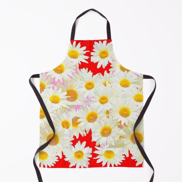 Item preview, WHITE SHASTA DASY FLOWERS PATTERN RED-PINK ART designed and sold by sharlesart.