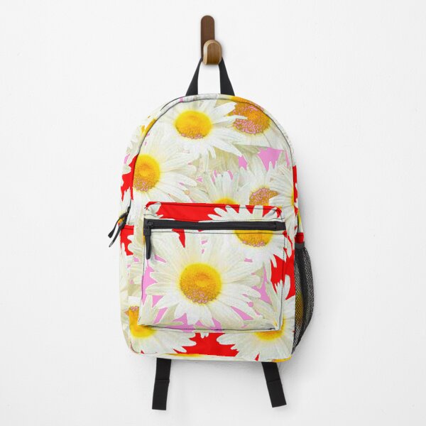 Item preview, WHITE SHASTA DASY FLOWERS PATTERN RED-PINK  ART designed and sold by sharlesart.