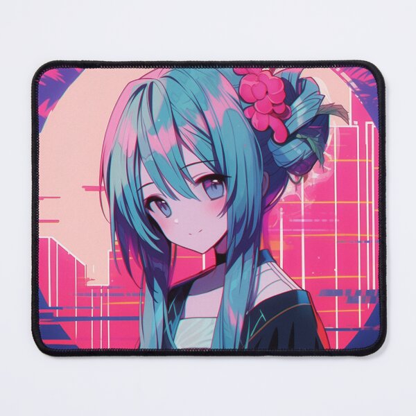 Item preview, Synthwave Glitch Style Anime Girl designed and sold by AerinDigital.