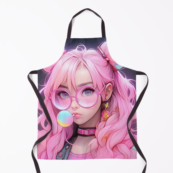 Item preview, Cute Pink Hair Nerdy Glasses Anime Girl designed and sold by bubblegoth.