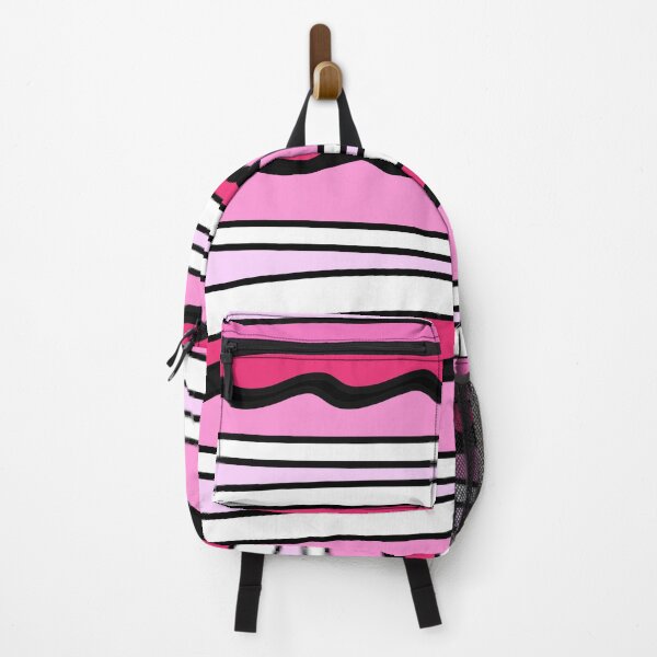 Item preview, Pink, Black and White Striped Pattern - Zig-Zag - Wavy designed and sold by zanydoodles.