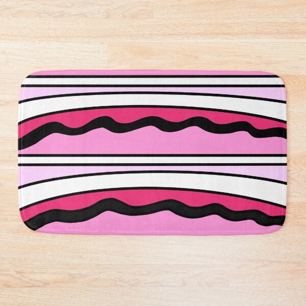 Item preview, Pink, Black and White Striped Pattern - Zig-Zag - Wavy designed and sold by zanydoodles.