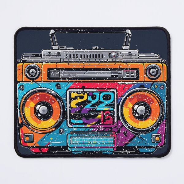 Item preview, Funky Groove Machine: Colorful 80s Boombox Art designed and sold by minjagoods.