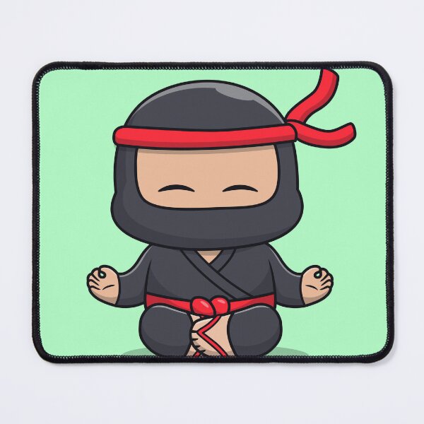 Item preview, Cute Ninja Meditation Yoga Cartoon Vector Icon designed and sold by hjian8219.