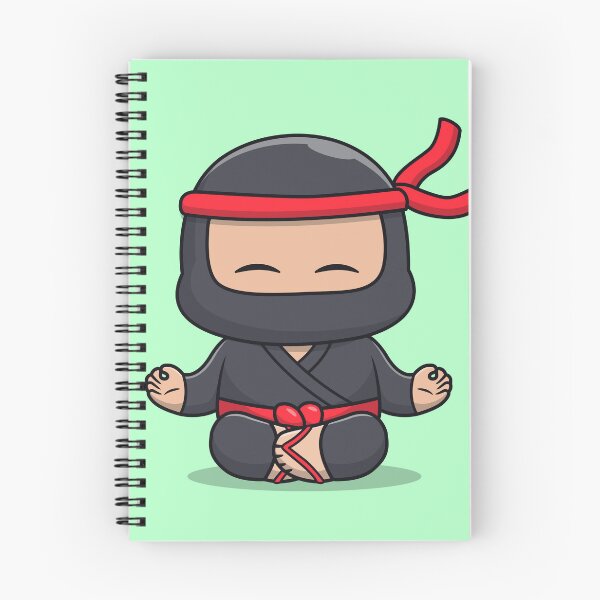 Item preview, Cute Ninja Meditation Yoga Cartoon Vector Icon designed and sold by hjian8219.