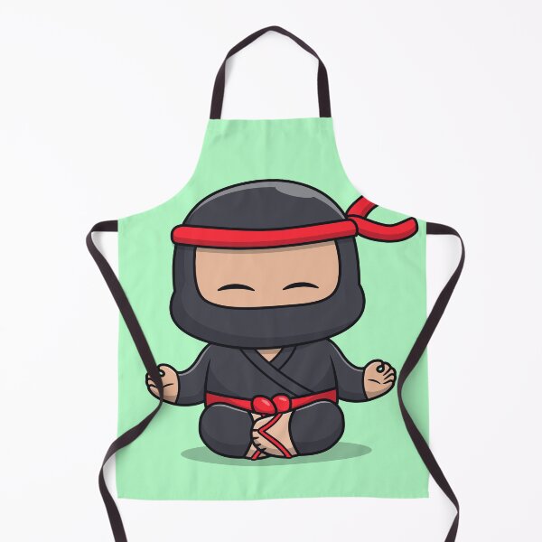 Item preview, Cute Ninja Meditation Yoga Cartoon Vector Icon designed and sold by hjian8219.