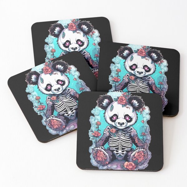 Item preview, Charming Panda Skeleton in a Spooky Flower Scene designed and sold by Mechanical-Artt.