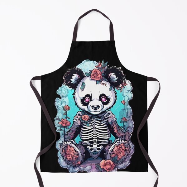 Item preview, Charming Panda Skeleton in a Spooky Flower Scene designed and sold by Mechanical-Artt.