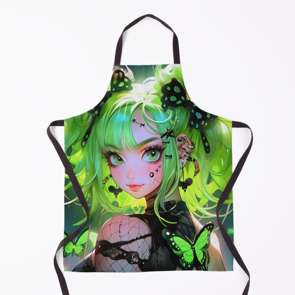 Item preview, Cute Green Butterfly Goth Anime Girl designed and sold by bubblegoth.