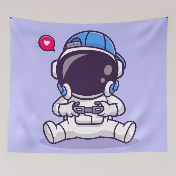 Item preview, Cute Astronaut Gaming Cartoon Vector Icon designed and sold by hjian8219.