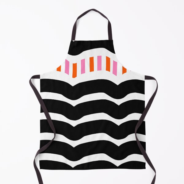 Item preview, Bold Modern Wavy Black and White Pattern with Hot Pink and Orange Touch designed and sold by Deutschic.