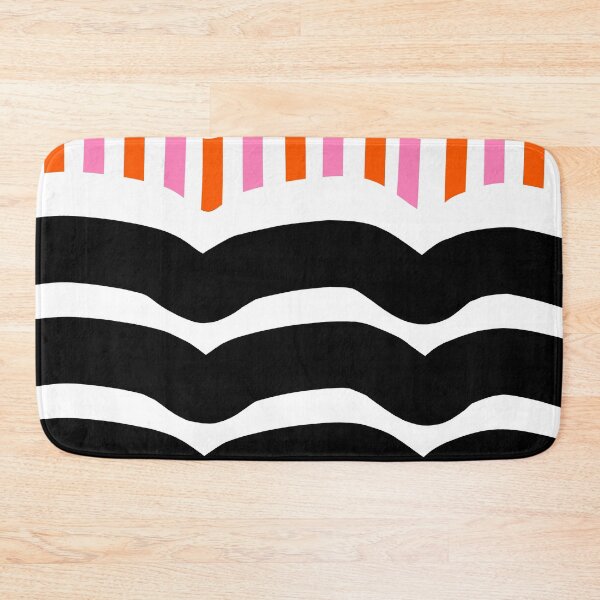 Item preview, Bold Modern Wavy Black and White Pattern with Hot Pink and Orange Touch designed and sold by Deutschic.