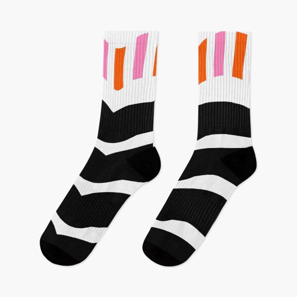 Item preview, Bold Modern Wavy Black and White Pattern with Hot Pink and Orange Touch designed and sold by Deutschic.
