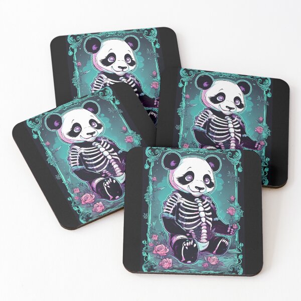 Item preview, Mysterious Panda Skeleton amidst Charming Florals designed and sold by Mechanical-Artt.