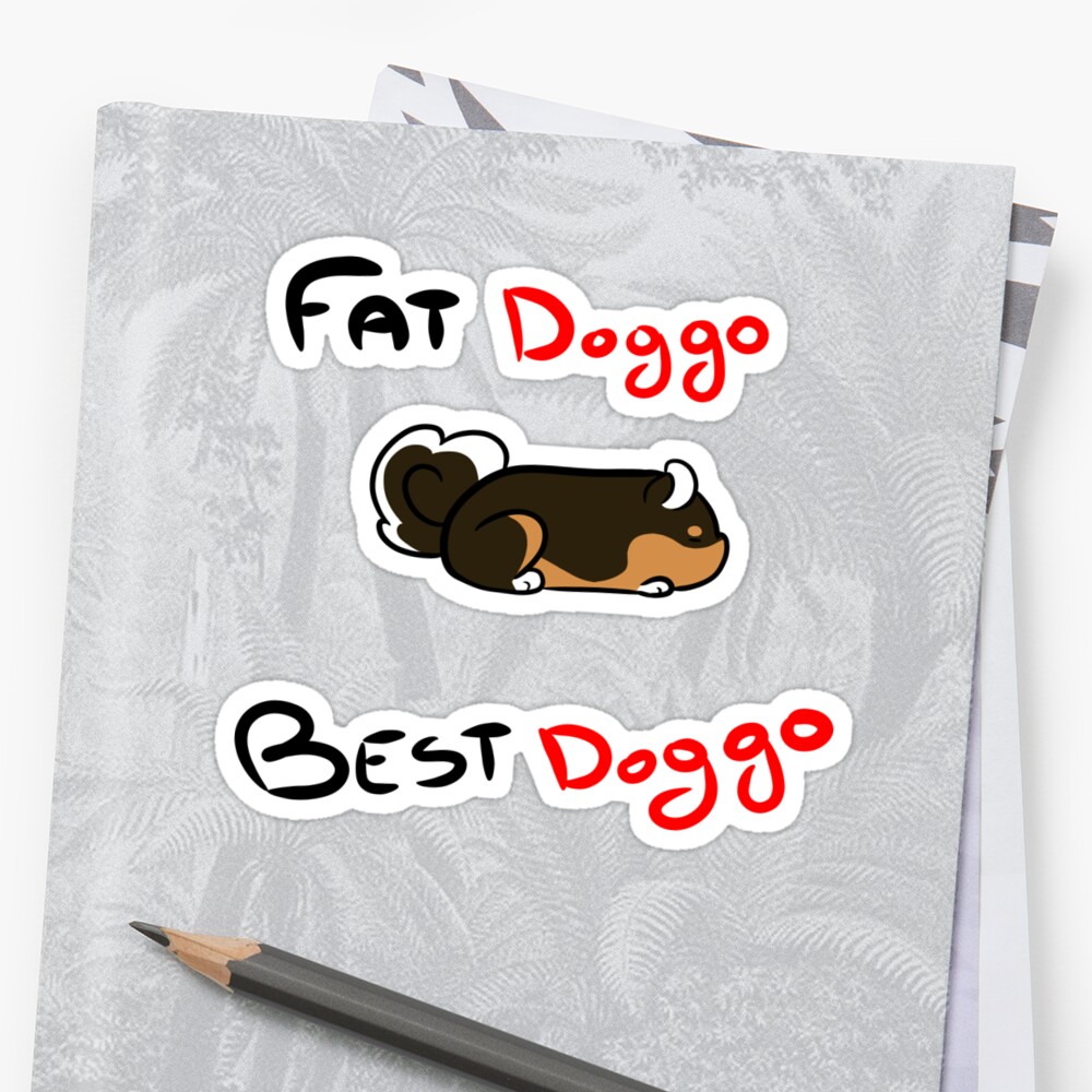"Fat Doggo Best Doggo Shiba Inu Black" Sticker by LeafDAD ...