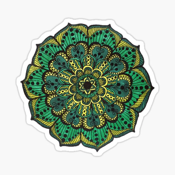 Item preview, Mandala 7 - Unique design hand drawn and coloured  designed and sold by RockPaperArt.