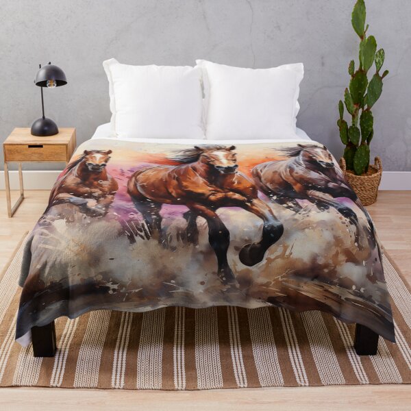 Aperçu de l'œuvre Wild Horses in Watercolor VIII créée et vendue par FinleyDel.