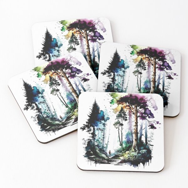 Item preview, Fantasy watercolor forest designed and sold by Estalon.