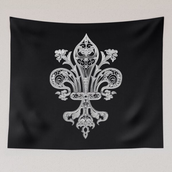 Item preview, silver filigree fleur de lis over red velvet serge averbukh transparent	 designed and sold by nhwiridwpa14.