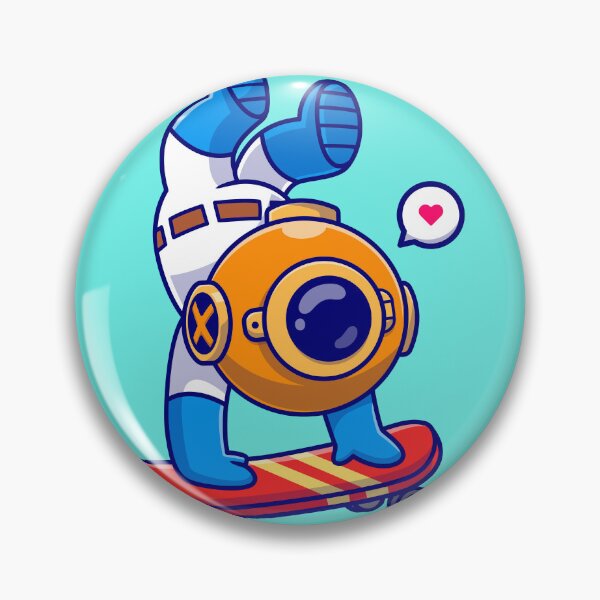 Item preview, Cute Diver Skating Through the Depths Cartoon Vector Icon designed and sold by hjian8219.