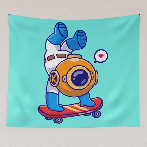 Item preview, Cute Diver Skating Through the Depths Cartoon Vector Icon designed and sold by hjian8219.