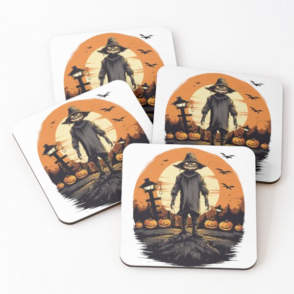 Item preview, Glowing Scarecrow Over Pumpkin Patch on Halloween Night 4 designed and sold by eyestetix.