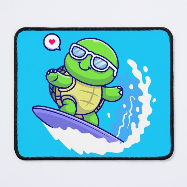 Item preview, Cute Turtle Riding the Waves Cartoon Vector Icon designed and sold by hjian8219.
