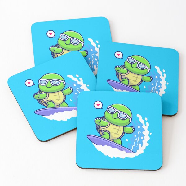Item preview, Cute Turtle Riding the Waves Cartoon Vector Icon designed and sold by hjian8219.