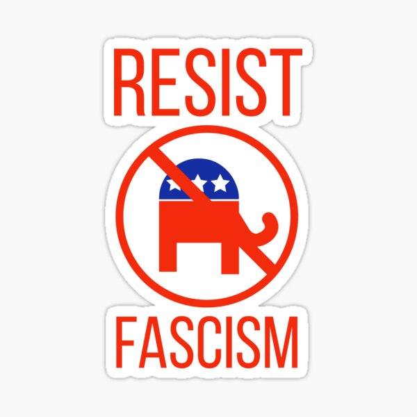 Vista previa del artículo con la obra «Resistir el fascismo Diseño político de Estados Unidos», diseñado y vendido por Rachel the Artist .