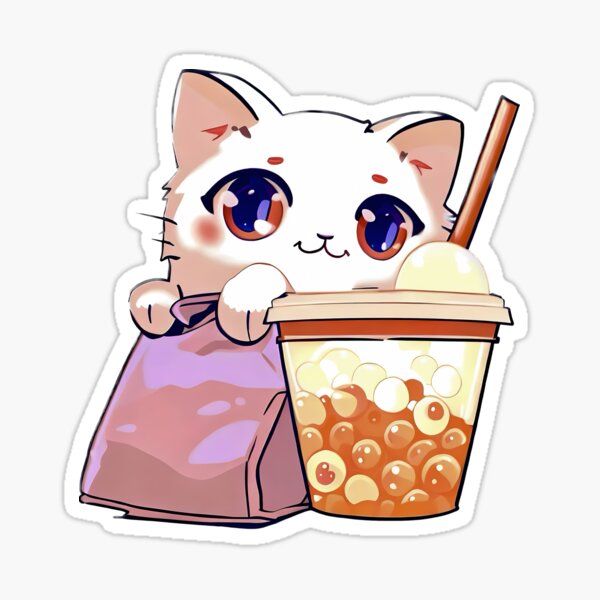 Item preview, Lunch Cat Boba designed and sold by Bobafun.