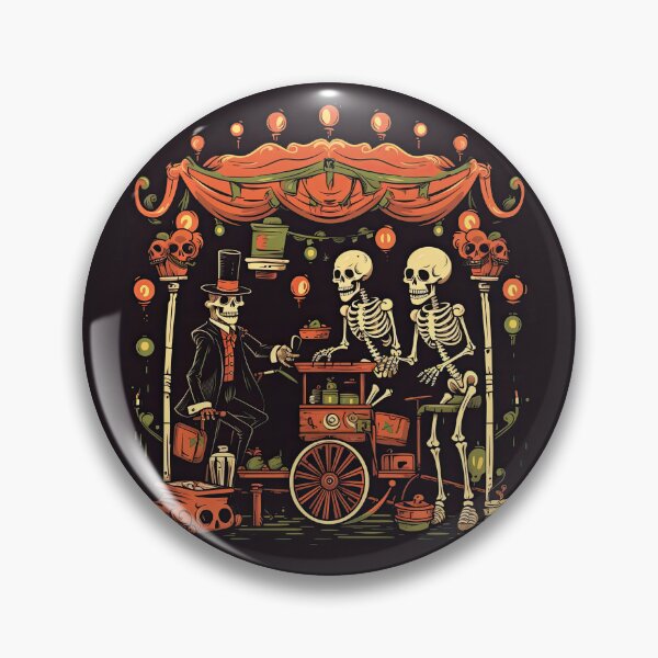 Item preview, Eerie Halloween Street Scene with Dancing Skeleton and Skull designed and sold by eyestetix.