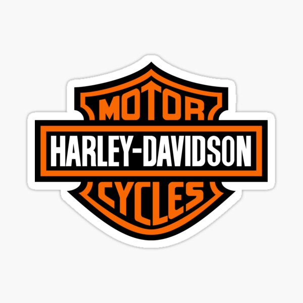 (V) Rare Vintage Harley Davidson Black Leather Shoulder Bag Purse Orange  Logo