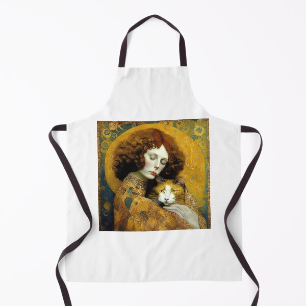 Item preview, Art Nouveau Painting Woman With Her Cat Inspired By Gustav Klimt designed and sold by HeartConcub.