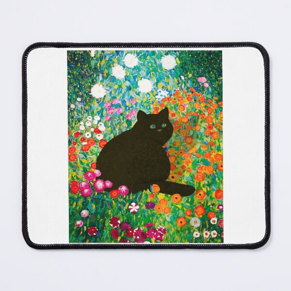 Item preview, Gustav Klimt Cat ,Klimt Garden Cat , Funny Cat mom gift, Black Cat Art designed and sold by HeartConcub.