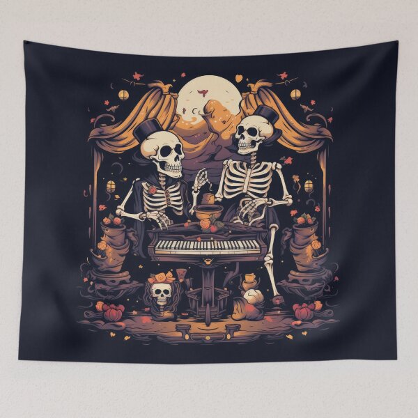 Item preview, Eerie Halloween Street Scene with Dancing Skeleton and Skull 4 designed and sold by eyestetix.